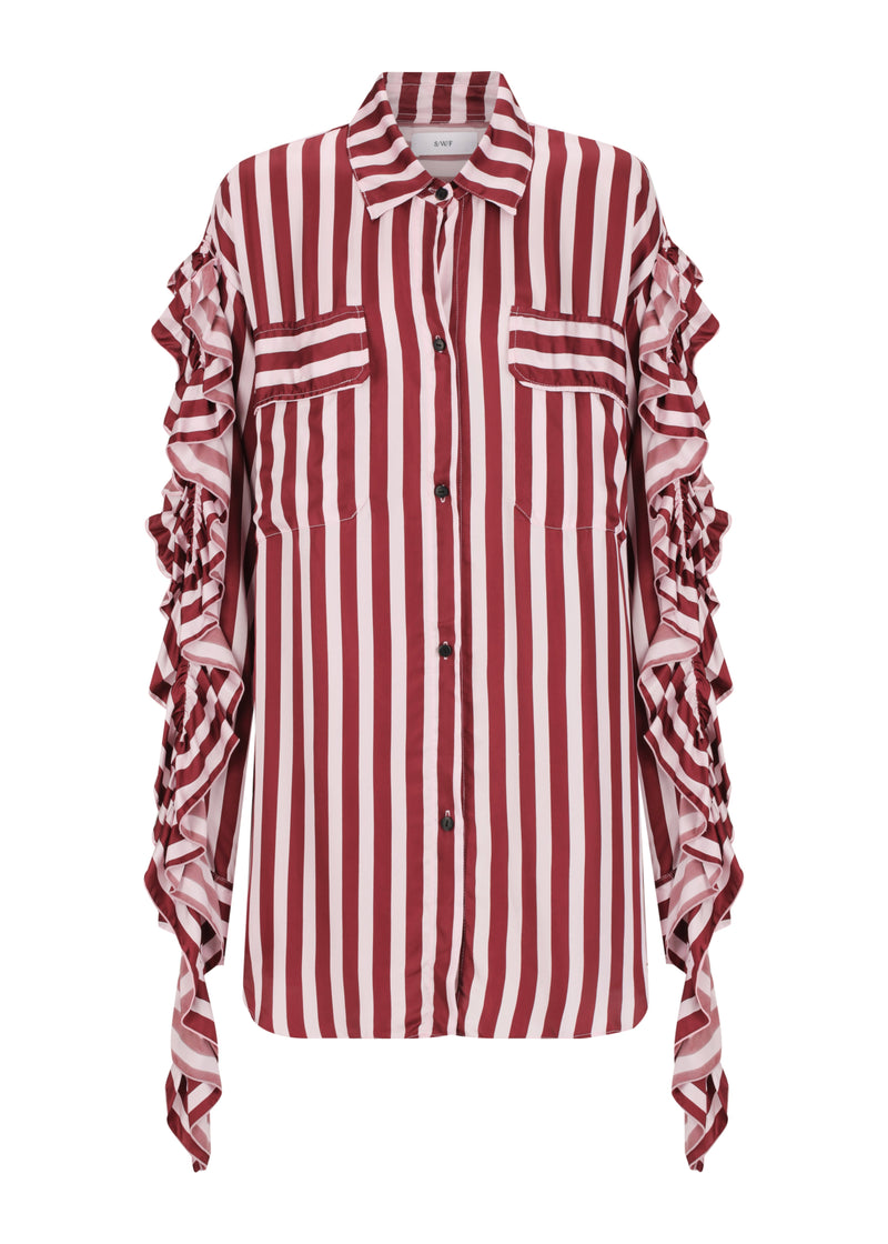 Ruched Sleeve Oversized Shirt