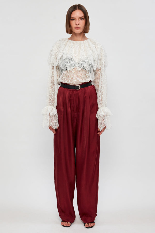 Ripple Edge Blouse | Tailored Trouser