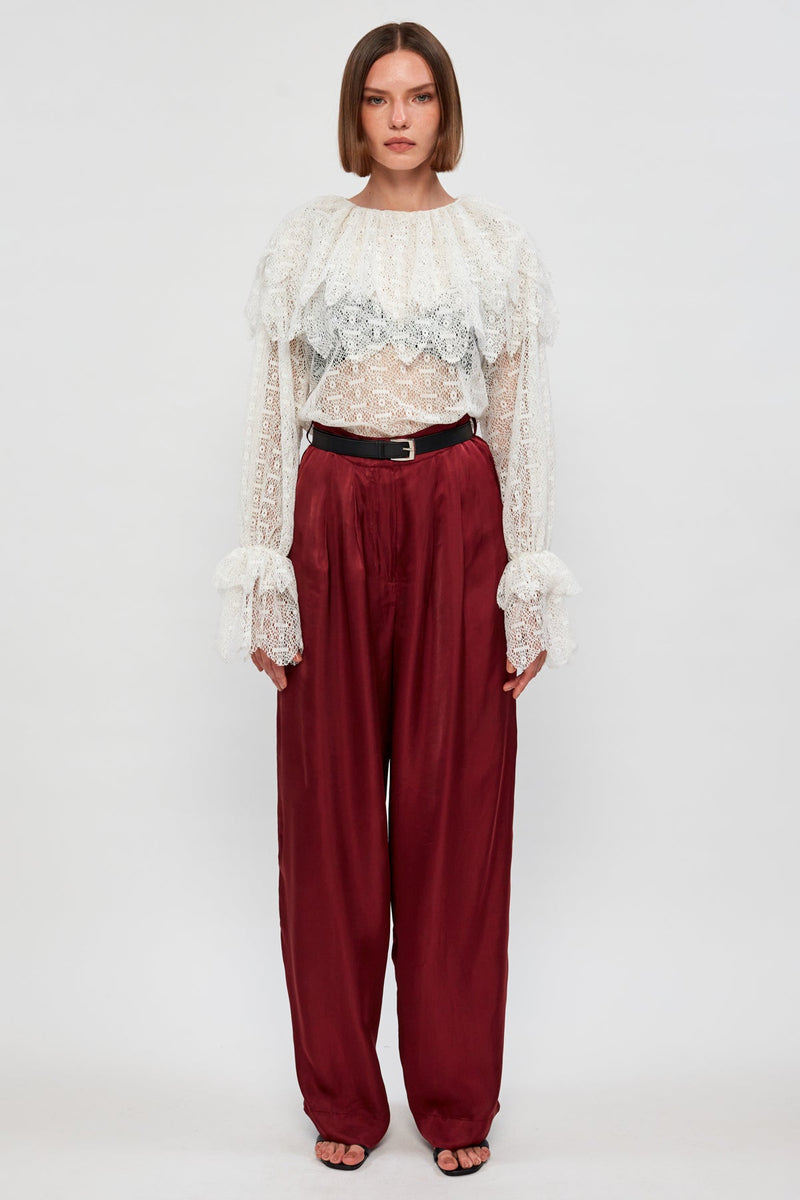 Ripple Edge Blouse | Tailored Trouser
