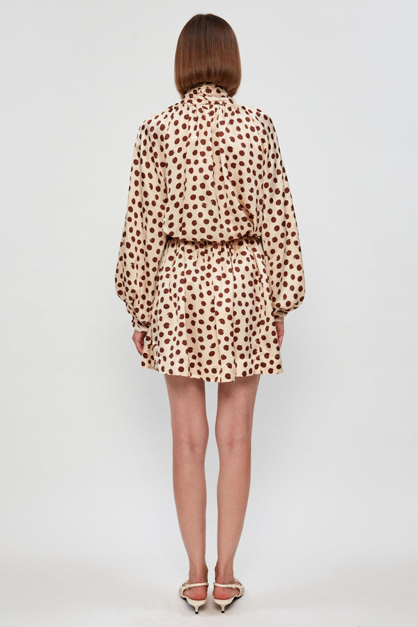 Bow Tie Blouse | Elastic Waist Mini Skirt