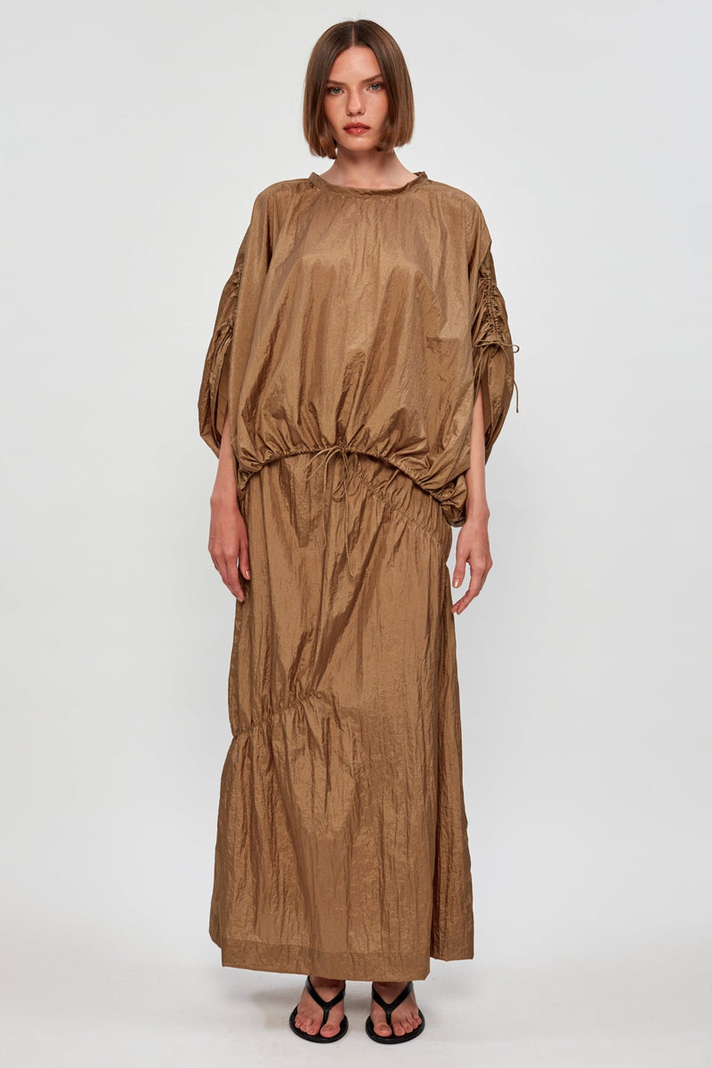 Drawstring Parachute Top | Parachute Midi Skirt