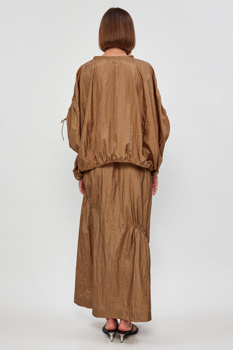 Drawstring Parachute Top | Parachute Midi Skirt