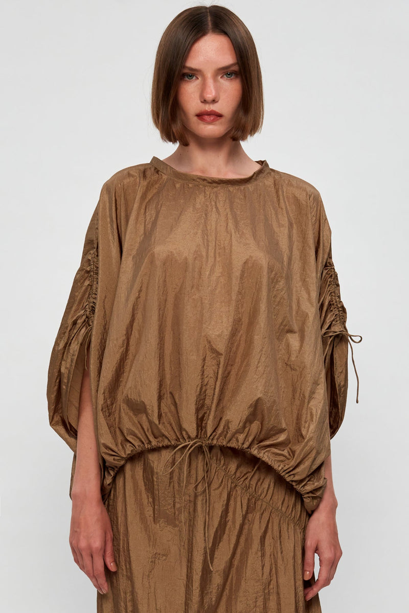 Drawstring Parachute Top | Parachute Midi Skirt