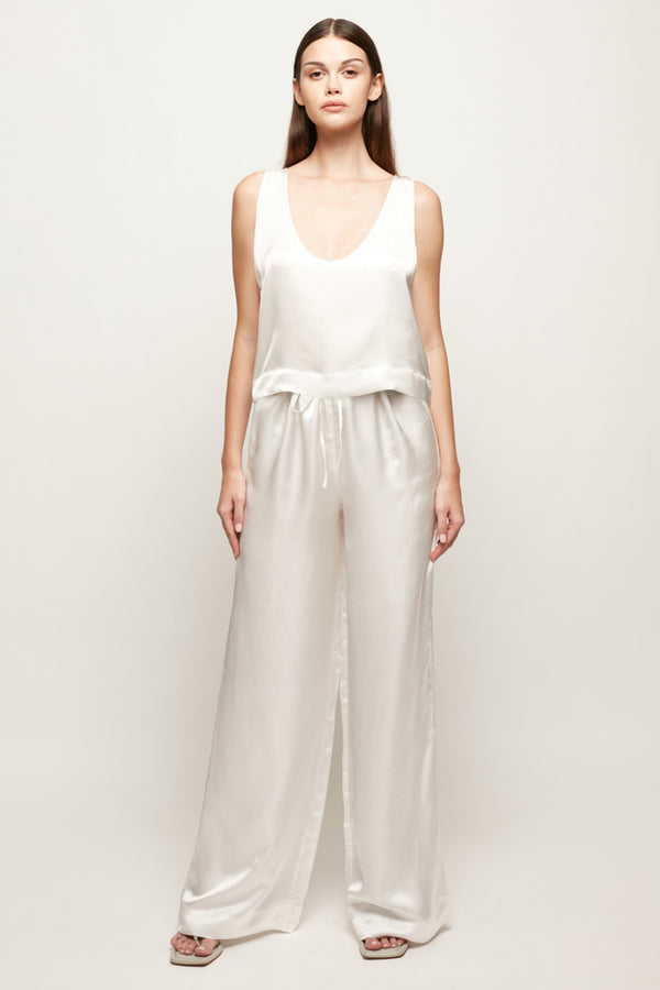 Satin Scoop Top | Satin Drawstring Pant