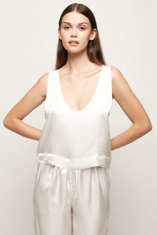 Satin Scoop Top | Satin Drawstring Pant