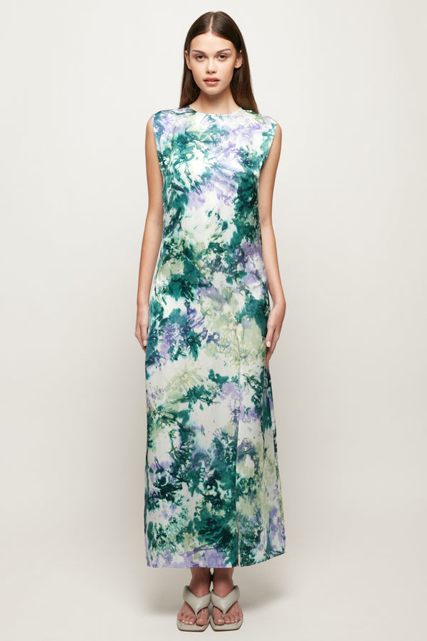 Cap Sleeve Satin Midi