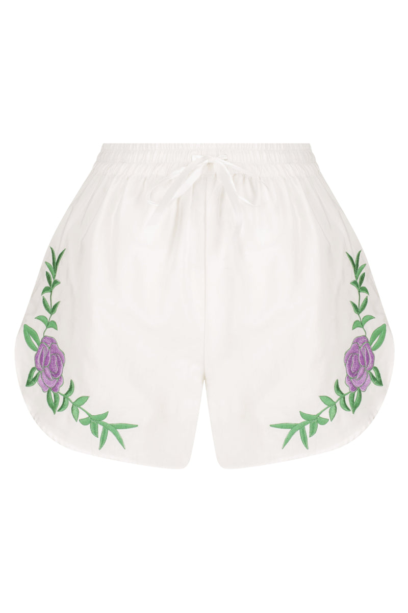 Ribbon Boland Shirt | Embroidered Shorts