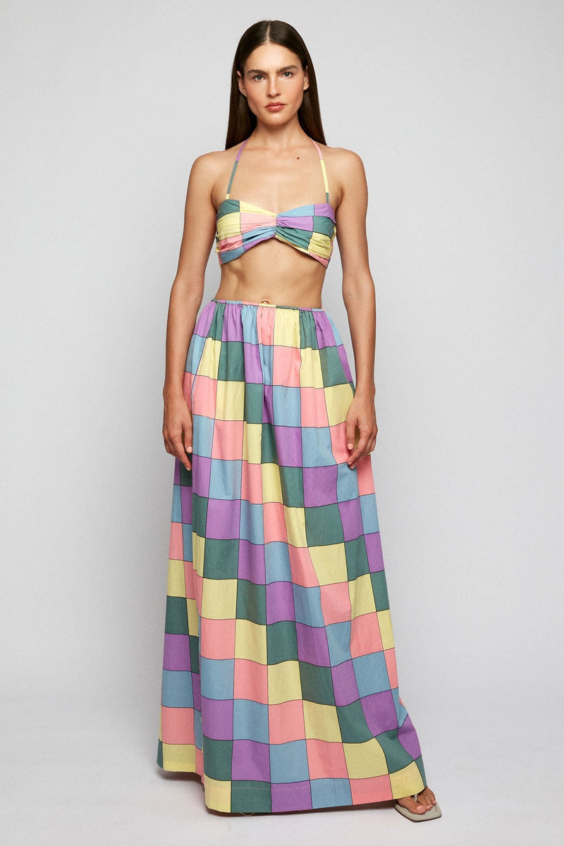 Sweetheart Halter Crop | Elasticised High Waist Maxi Skirt