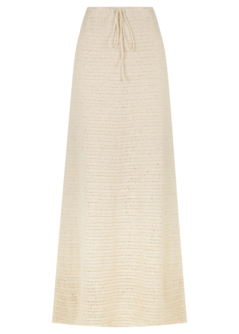 Round Cup Top | Trimmed Maxi Skirt