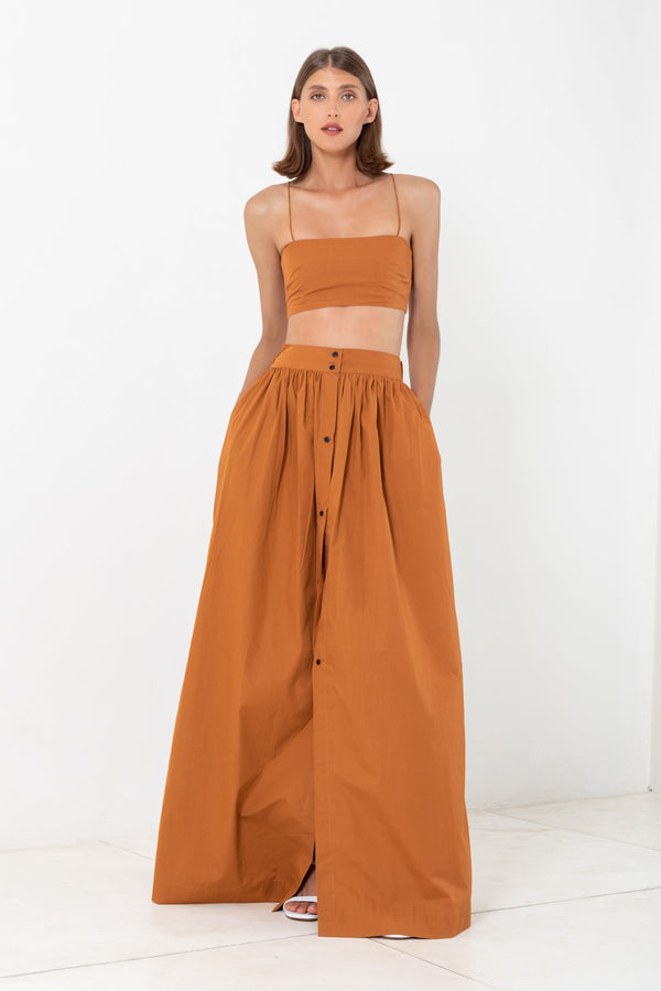 Crop Top | Button Down Maxi Skirt